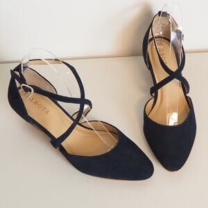 Talbots‎ Laney Criss Cross Blue Suede Wedge Women’s Size 6M Shoes